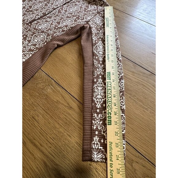 Sahalie Anthropologie Jacquard‎ Sheath Dress Sz M Brown/White Stretch Modern - Picture 8 of 12